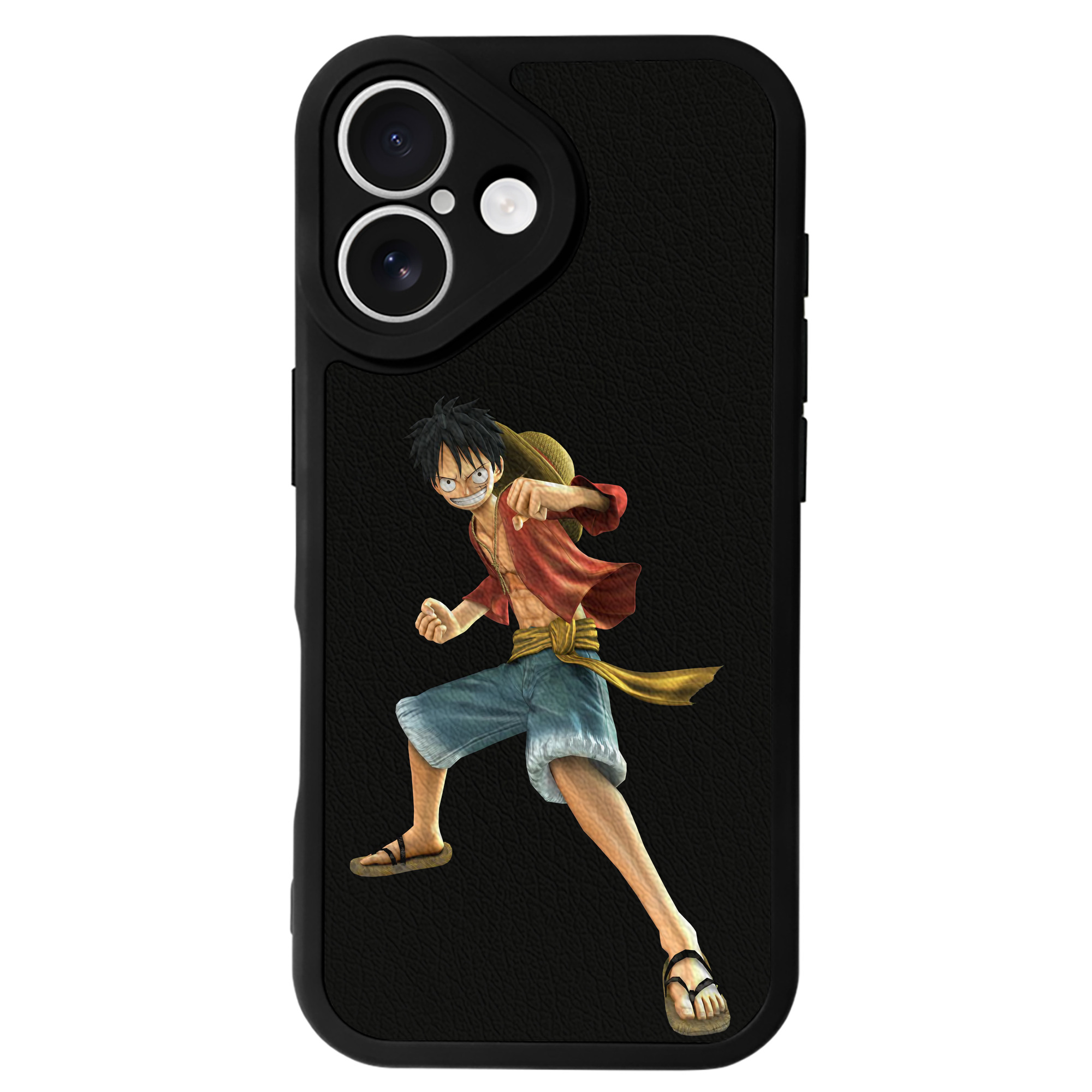 （画像用） ワンピース モンキー・D・ルフィ ONE PIECE Monkey D. Luffy 【iPhone 16シリーズ対応】シリコンスマホケース（レザー調） 材質：シリコン